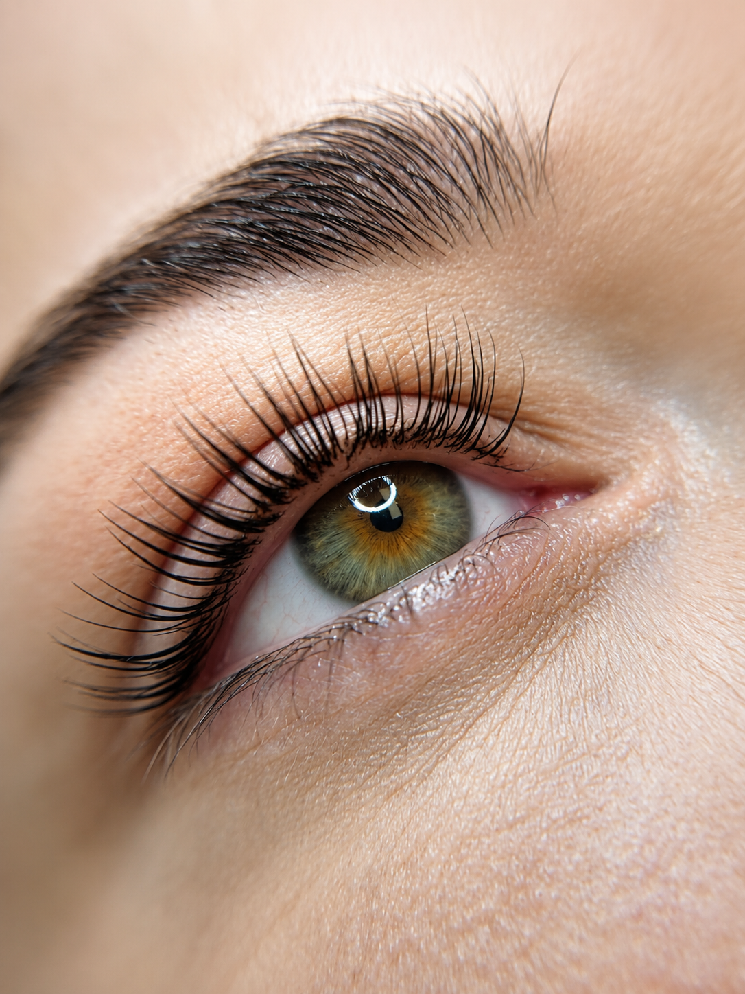 Détail de cils naturels après un lash lift coréen